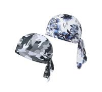 KGDUYC 2 Piezas de Trapos Do para Hombres, Trapos de Sudor para Hombres, Bandana de Ciclismo con Cola de Longitud Media y Dos Correas Ajustables, Forro de Casco Transpirable de Secado rápido