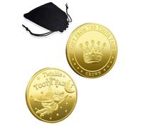 KGDUYC 2 Piezas Monedas de hadas de dientes, Hada de Dientes Monedas de Oro,Moneda Conmemorativa Colección de Recuerdos Moneda Regalos Hada de Los Dientes para Diente Perdido Niños Regalos