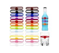 KGDUYC 24pcs marcadores de silicona de colores, tiras de marcador de silicona, anillos de vidrio, marcadores de identificación de copa de vino, reutilizables para fiestas, cerveza, cócteles, champán