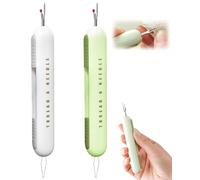 KGDUYC 2pcs Destripador de Costuras, enhebrador 2 en 1 para Coser, enhebrar y desenhebrar, Herramienta de Costura Multifuncional para Coser,herramienta de costura,descosedor (verde+blanquecino)
