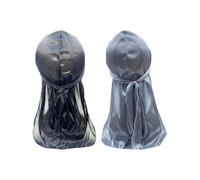 KGDUYC 2pcs pañuelo cabeza hombre,Silk Durag Long Tail Durag Breathable Pirate Head Wrap Cap for 360 Waves Soft Bandana Turban Hat Hair Loss Chemo Cap for Women Men Hip-Hop Everyday Decoration