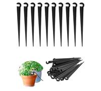 KGDUYC 30 Piezas Micro Drip Hose Holder, PE Garden Hose, Micro Drip Ground Spike, Drip Hose Holder, Micro Drip 11cm Long Garden Hose Ground Anchor, Garden Fixing Anchor (Black)