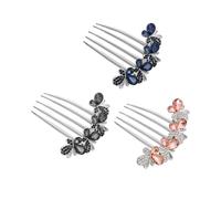 KGDUYC 3pcs peines de Pelo con Diamantes de imitación, peines de Mariposa, peines de Pelo con Diamantes de imitación, Accesorios Nupciales para el Cabello, peines Laterales para Mujeres y niñas