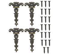 KGDUYC 4 Pcs Bisagras Decorativas de Bronce Retro, Bisagra Retro, Apto para Restauración de Decoración de Muebles de Gabinete, con Tornillos (4.45 * 2.72 Inch)