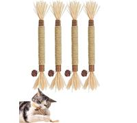 KGDUYC 4 Piezas Catnip Stick, Cat Stick, Cat Chew Stick Juguete Interactivo para Gato, Cat Chew Stick, Silver Vine Stick para el Cuidado Dental del Gato y el Mal Aliento