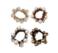 KGDUYC 4PCS Cabello Scrunchies Elástico Bandas de Perla, Banda Pelo Elastica Lazos accesorios para el cabello para mujeres y niñas