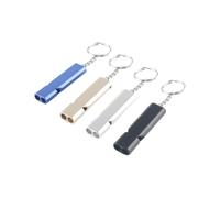 KGDUYC 4pcs Silbatos de supervivencia con llavero, Silbato de Emergencia, aleación de aluminio de doble tubo de alto decibelio, rescate, viajes, deportes, entrenamiento de animales