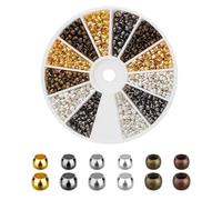 KGDUYC Abalorios de Crimpado - 720 pcs abalorios para bisutería,2 mm 2.5 mm Mixtas Cuentas de Crimpado, Cuentas Espaciadoras Redondas, Cuentas de Engarzado Sueltas de Pulsera Casquillos de Bisutería