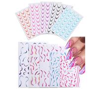 KGDUYC Aurora Pegatinas Para Uñas - 10 PCS Hojas Autoadesiva Nail Art Stickers Decoración UV