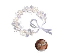 KGDUYC Diadema Corona Flores Guirnaldas Corona Novia Tiara Flores Pelo Banda Pelo Guirnalda Flores Tocado Boda Princesa Flor Perla Corona Cristal Nupcial Accesorios para el Cabello para Niñas