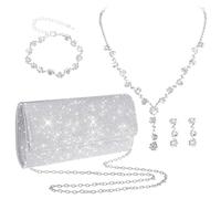 KGDUYC Joyas para Mujer: Collares, Pulseras, Pendientes y Carteras de Mano - Adecuado para Fiesta de Cumpleaños, Boda y Dama de Honor