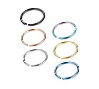 KGDUYC Juego 12 anillos para piercing de nariz, anillo nasolabial falso de 0.07 oz, joyería para piercing de nariz 0.315 in, anillo nariz de acero inoxidable, juego de anillos espaciadores