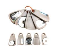 KGDUYC Juego de utensilios de cocina de acero inoxidable, 5 piezas, utensilios de cocina portátiles, rallador de queso, abrebotellas, pelador de fruta/verduras, cortador de pizza, molinillo de ajo