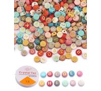 KGDUYC Letras Abalorios - 500 pcs 7mm para Hacer Pulseras,Cuentas para Pulseras con Letras,Bolitas para Hacer Pulseras con Letras Cuentas para DIY Collares Pulseras Manualidad,Con 4 metros de cordón