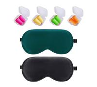 KGDUYC Máscaras para dormir - 2 parches para los ojos,suave,transpirable,parches para los ojos de seda natural pura,bloquea la luz,reduce los ojos hinchados,viene con 4 pares de tapones para los oídos