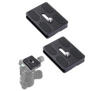 KGDUYC Paquete de 2 Placas de liberación rápida, Adaptador de Placa de liberación rápida PU-50, Placa de liberación rápida para trípode de cámara con Tornillo de cámara de 1/4 de Pulgada - Negro