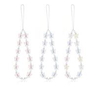 KGDUYC Paquete de 3Cordón de mariposa para teléfono móvil, cordón de teléfono con función antipérdida y antipérdida, Colgante de Caja de teléfono con Cadena para Cualquier teléfono Inteligente