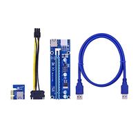 KGFCE 10 tarjetas elevadoras PCI-E de 100 cm VER006C PCI Express 1 x 16 x USB 3.0 Cable de alimentación de 6 pines a 15 pines para tarjeta gráfica