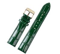 KGFCE 18 mm, 20 mm, 22 mm, patrón de bambú de alta calidad, correa suave de vaca loca, correa de mariposa para hombre, avestruz, color verde, 22mm, ágata