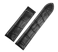 KGFCE Banda de reloj de cuero genuina para Hamilton Kaqi Aviation Aviation Frosted Pleging Buckle Ratch de 20 mm 22 mm Coraja(Black-No buckle,20mm)