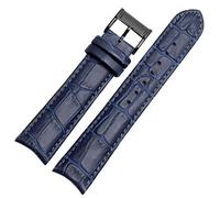 KGFCE Banda de reloj de cuero genuina para la pulsera Ciudadana Seiko Curva Curve Fin de cuero negro Corias de color marrón azul(Blue black)