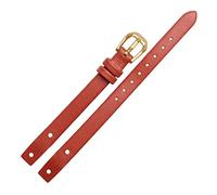 KGFCE Bandas de reloj de dama de cuero genuinas para f ossil ES4340 ES4119 ES4000 Mira correas con tornillo de 8 mm rojo negro blancelino blancos(Brown gold,8mm)