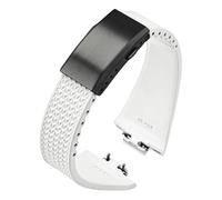 KGFCE Correa de caucho fluorado para Tissot PRX Series Super Player, 35mm, 40mm, FKM, hebilla plegable de liberación rápida, correa de reloj de 11mm y 12mm(White02,12mm)