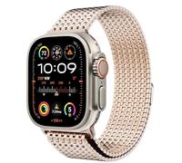 KGFCE Correa de cierre magnético de acero inoxidable con bucle de malla para Apple Watch BAND Ultra 2 49MM Series 10/9/8/7/6/SE/5/4/3/2 38/40/41MM 42/44/45/49mm S10 42MM 46MM Watch Correa(Rose Gold,S1