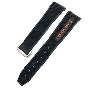 KGFCE Correa de reloj de silicona de 18mm, 19mm, 20mm, 21mm y 22mm, correas de reloj para hombres y mujeres para Omega Sxwatch 007 para Seamaster 300 AT150, correa de reloj de silicona(Orange round,18