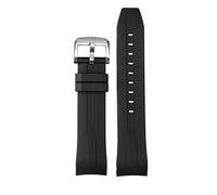 KGFCE Correa deportiva de goma para Tissot Sea Star T120 Banda de silicona de buceo curvada de buceo T120417A Banda de reloj de reemplazo de los hombres(Black silver)
