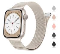 KGFCE Para Apple Watch Band Series 9, Ultra 2, SE, Ultra 8 7 6 5 4 3 2 1 38 mm 40 mm 41 mm 42 mm 44 mm 45 mm 49 mm Mujeres y hombres, reemplazo de cierre magnético con bucle de malla de acero inoxidab