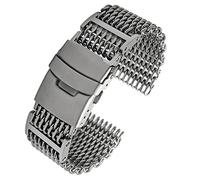 KGFCE Para banda de acero inoxidable de malla de mesh IWC Watch Banda de 22 mm 22 mm 316L SCEREL DE ACERO INOXIDABLE PARA BANDA DE MULTA OMAGE METAL MILAN BAND(Silver,22mm)