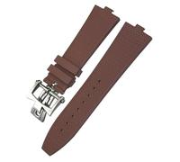 KGFCE Tipo convexo Fluoros de goma correas de reloj 24-7mm apto para Vacheron Constantin en el extranjero dispositivo de cambio rápido azul negro naranja bandaBrown Style2)