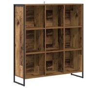 KGFHERENB Estantería de madera envejecida 99,5 x 30 x 108,5 cm, 9 | Versátil estantería de cubo de diseño industrial para sala de estar y dormitorio con 9 compartimentos abiertos para
