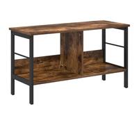 KGFHERENB Estantería de pie con 2 compartimentos, 82 x 32 x 47 cm, roble | Estantería auxiliar industrial para oficina en casa y dormitorio. Construcción robusta con protectores de suelo ajustables.