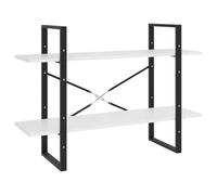 KGFHERENB Estantería de pie con 2 compartimentos, color blanco, 100 x 30 x | Estantería industrial con 2 niveles abiertos para sala de estar y dormitorio, incluye soporte de pared resistente.