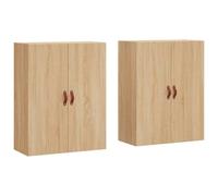 KGFHERENB Juego de 2 armarios colgantes de roble Sonoma, 69,5 x 34 x 90 cm | Armarios colgantes que ahorran espacio con puertas para dormitorio y sala de estar. Proporciona un amplio espacio de