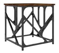 KGFHERENB Mesa auxiliar de 45 x 45 x 47,5 cm, roble ahumado, metal | Mesa de café compacta de diseño industrial para sala de estar y dormitorio, con patas ajustables para un soporte firme.