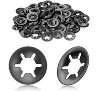 KGGZKG 100 arandelas de seguridad, arandelas de sujeción, arandelas M8 x 18 mm, anillo de seguridad, juego de anillos de seguridad, arandela de seguridad, diente interior, cierre rápido, negro