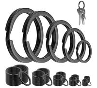 KGGZKG 120 Piezas Anillas Llavero 30mm 28mm 25mm 20mm 15mm Negro Divididos de Metal para Hacer Llaveros Planos Resistentes para Llaves Manualidades DIY 5 Tamaños