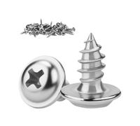 KGGZKG 30 tornillos de cabeza plana M5 x 10 x 10,5 mm, cabeza de oblea Phillips de acero inoxidable 304, tornillos autorroscantes, cabeza redonda multiusos con arandela para herrajes de construcción