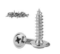 KGGZKG 30 tornillos de cabeza plana M5 x 16 x 10,5 mm, cabeza de oblea Phillips de acero inoxidable 304, tornillos autorroscantes, cabeza redonda multiusos con arandela para herrajes de construcción