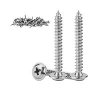 KGGZKG 60 tornillos de cabeza plana M3 x 30 x 7 mm, cabeza de oblea Phillips de acero inoxidable 304, tornillos autorroscantes, cabeza redonda multiusos con arandela para herrajes de construcción