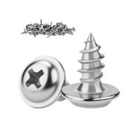 KGGZKG 60 tornillos de cabeza plana M3 x 8 x 7 mm, cabeza de oblea Phillips de acero inoxidable 304, tornillos autorroscantes, cabeza redonda multiusos con arandela para herrajes de construcción