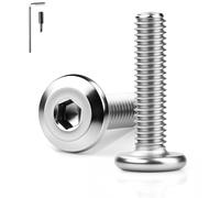 KGGZKG Tornillos de cabeza plana M6, 30 unidades, M6 x 12 mm, acero inoxidable 304, A2 V2A, hexágono interior, rosca completa, tornillos de cabeza alomada con llave Allen, tornillos roscados para