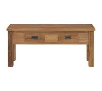 KGHFDVB Banco de teca maciza, 90 x 30 x 40 cm | Madera maciza de teca con acabado rústico, 2 cajones, soporta hasta 110 kg, para pasillo y sala de estar