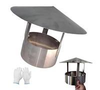 KGLHJDY 0.7mm Grueso Acero Inoxidable sombrerete de Chimenea 10cm Redondo Tubo de Escape Lluvia Cubierta ventilación Hood para Estufa de leña y conducto protección