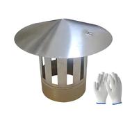 KGLHJDY 10-25 cm tapantilluvia 201 Acero Inoxidable Chimenea Ventilación Estufa de leña Cubierta con Pájaro Malla & 0.5mm Grueso Gloves Exterior Chimenea protección