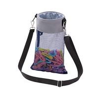 KGMCARE Bolsa para pinzas de la ropa con gancho para colgar, bolsa para hasta 100 pinzas de la ropa, adecuada para interiores y exteriores, gris, 25.4 x 14.6 x 5.1 cm, moderno