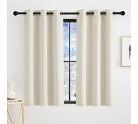 KGORGE Cortinas de Cocina Modernas Cortinas Termicas Aislantes Frio y Calor Cortinas Dormitorio Cortas 90x120cm Cortinas Opacas 2 Piezas Cortinas Cortas con Ojales, Beige Claro